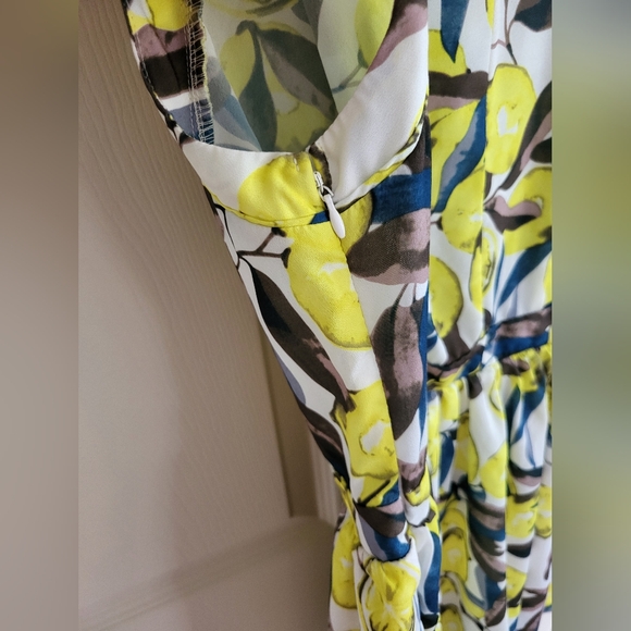 Elodie Cottagecore Lemon Sleeveless Mini Dress w/Buttons & Collar, Size Small - Picture 6 of 15